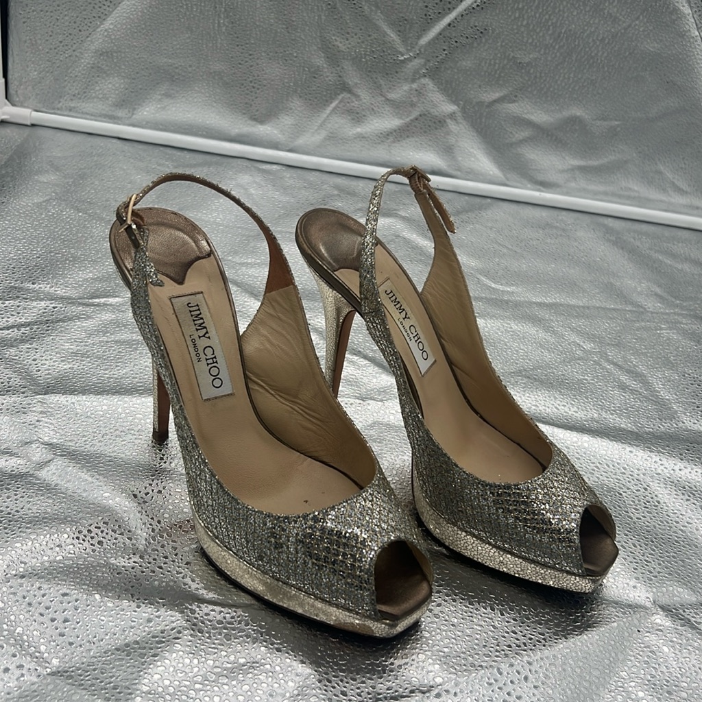 Jimmy Choo Nova Glitter Sling Back Pump